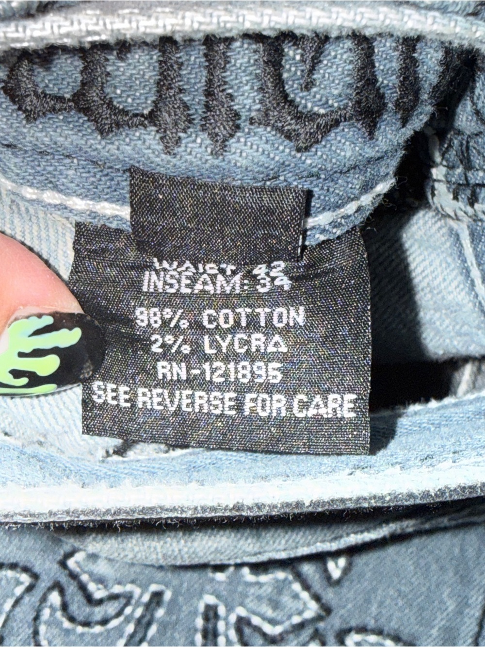 Affliction Light Blue Embroidered Bootcut Jeans - Picture 7 of 7